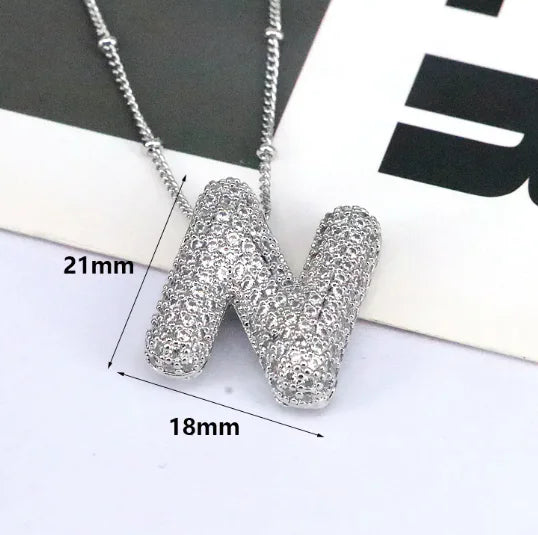Zircon Bubble Letter Pendant.