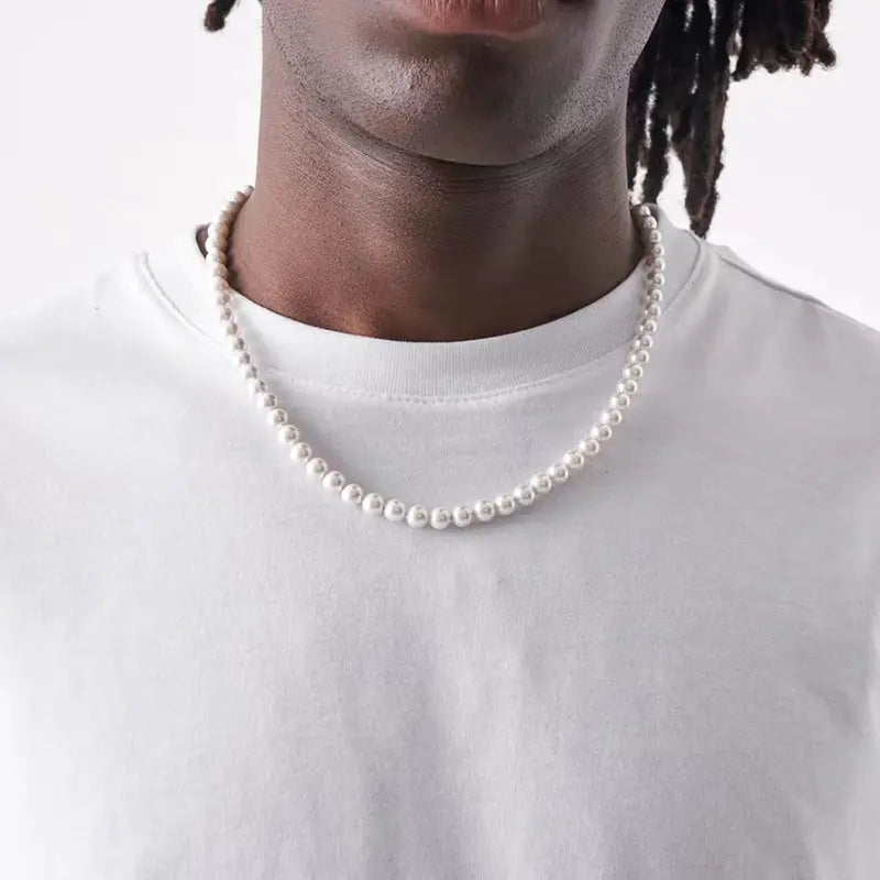 Handmade Imitation Pearls Necklace Set for Boys Chucaessentials