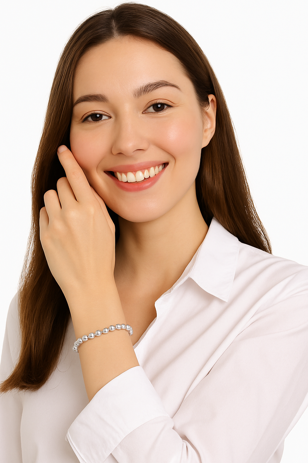 925 Sterling Silver 8mm Bead Chain Bracelets