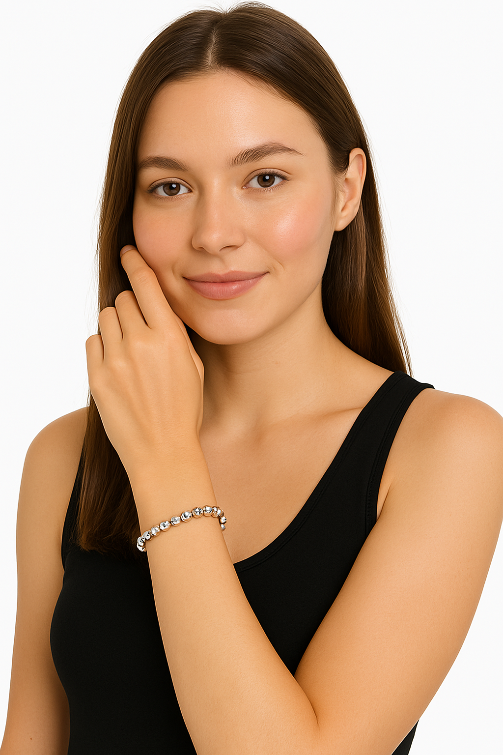 925 Sterling Silver 8mm Bead Chain Bracelets