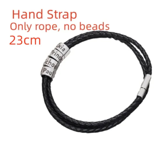 Men's Black Leather Bracelet Chucaessentials
