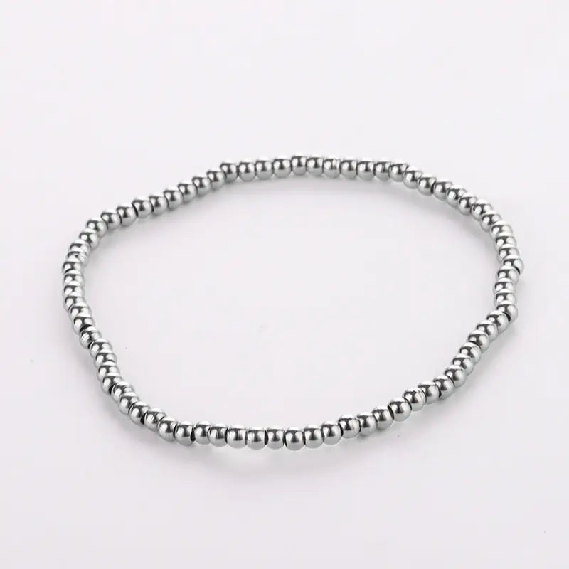Fashionable Stainless Steel Bead Bracelet Chucaessentials
