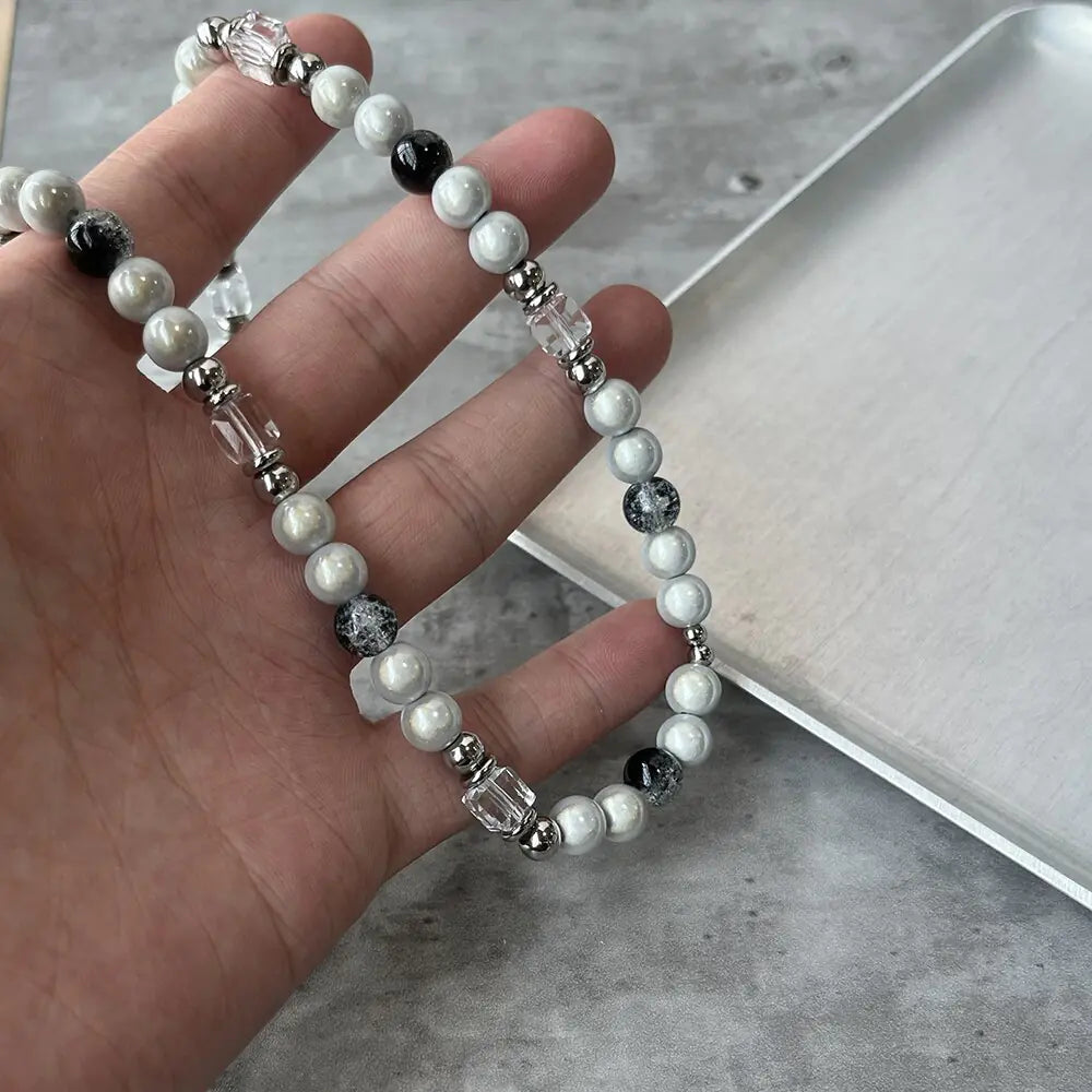 Hip hop Original Design Reflective Pearl Necklace Man Chucaessentials