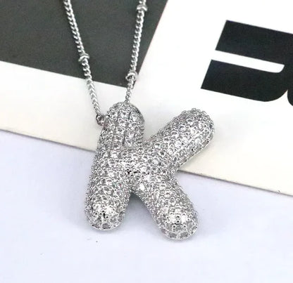 Zircon Bubble Letter Pendant.