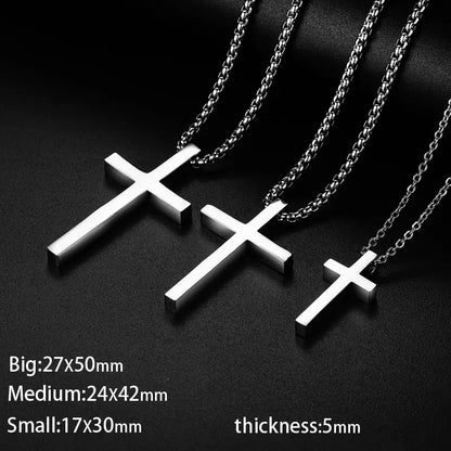 Stainless Steel Cross Necklace for Men