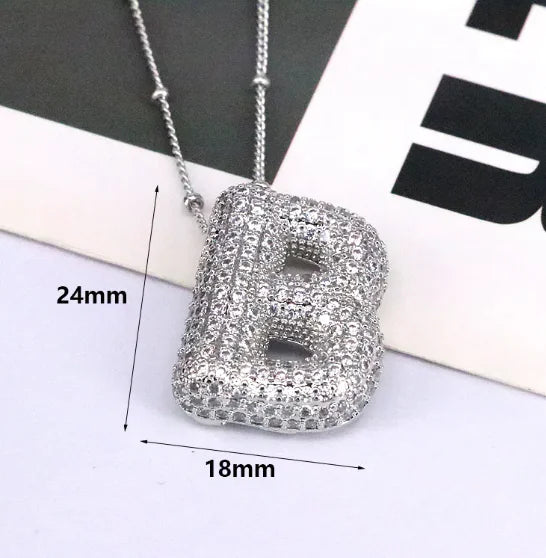 Zircon Bubble Letter Pendant.