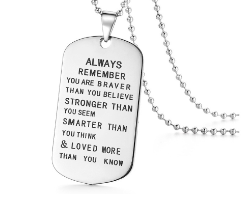 "To My Son Stainless Steel Family Necklace with Pendant" Chucaessentials