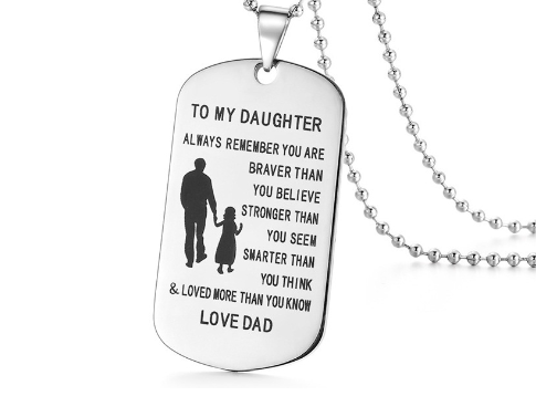 "To My Son Stainless Steel Family Necklace with Pendant" Chucaessentials