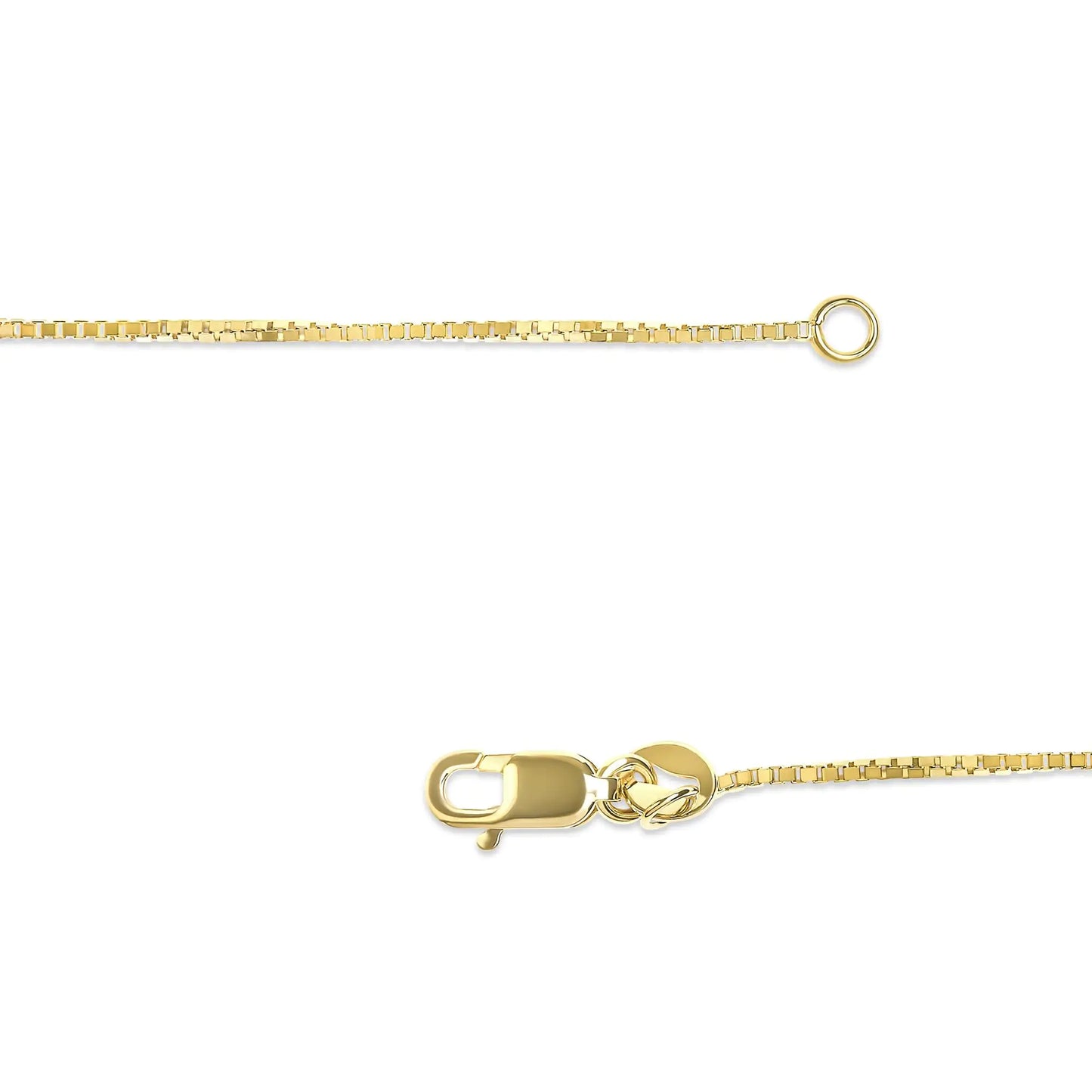 Men Solid 14K Gold 0.75mm Classic Box Chain Necklace