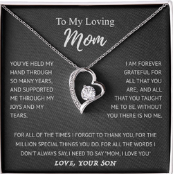 Elegant Heart Pendant Necklace Gift Set for Mom (One) Chucaessentials