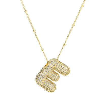 Initial Bubble Necklace - Classic 18K Gold Jewelry Set