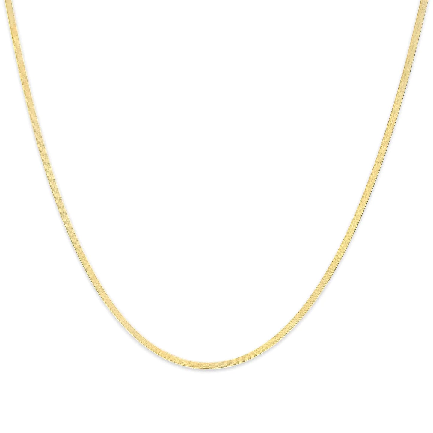 Men Solid 14K Gold 2.8mm Imperial Herringbone Chain Necklace