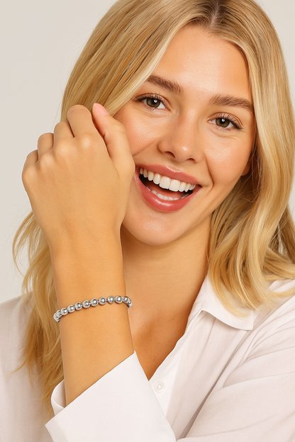 925 Sterling Silver 8mm Bead Chain Bracelets