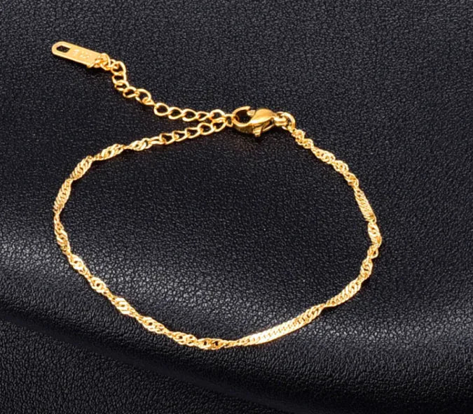 Gold Twist Titanium Bracelet