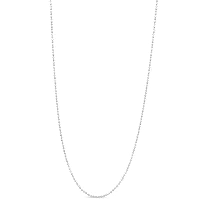 .925 Sterling Silver 0.7mm Slim and Dainty Bead Chain Necklace