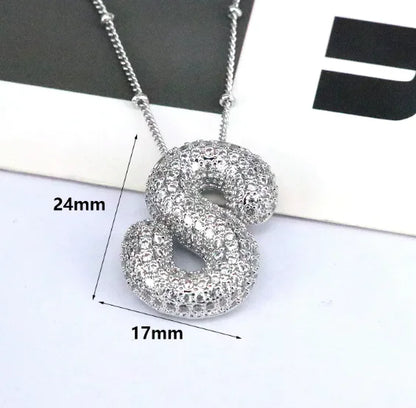 Zircon Bubble Letter Pendant.