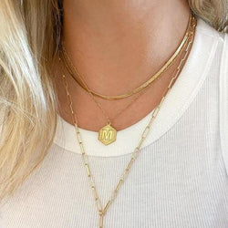 Hexagon Monogram Necklace - Chic Women’s Jewelry.