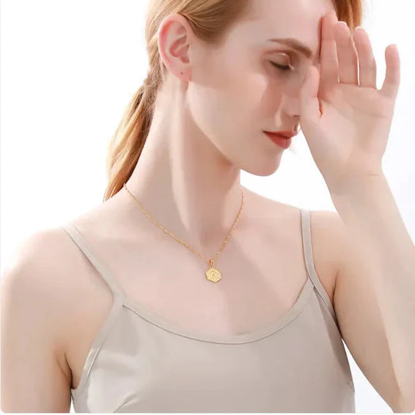 Hexagon Monogram Necklace - Chic Women’s Jewelry.