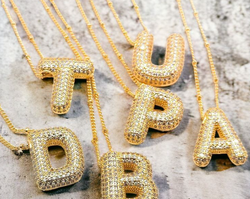Initial Bubble Necklace - 18K gold-plated Plated