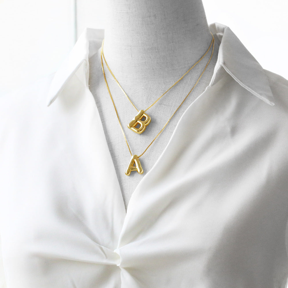 Minimalist 26 English Letters Pendant Necklace