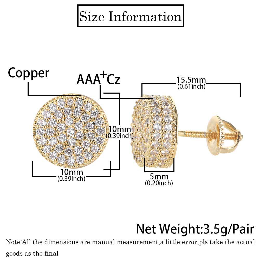 Urban Bling CZ Stud Earrings for Men. Chucaessentials