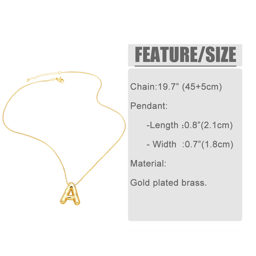 Minimalist 26 English Letters Pendant Necklace