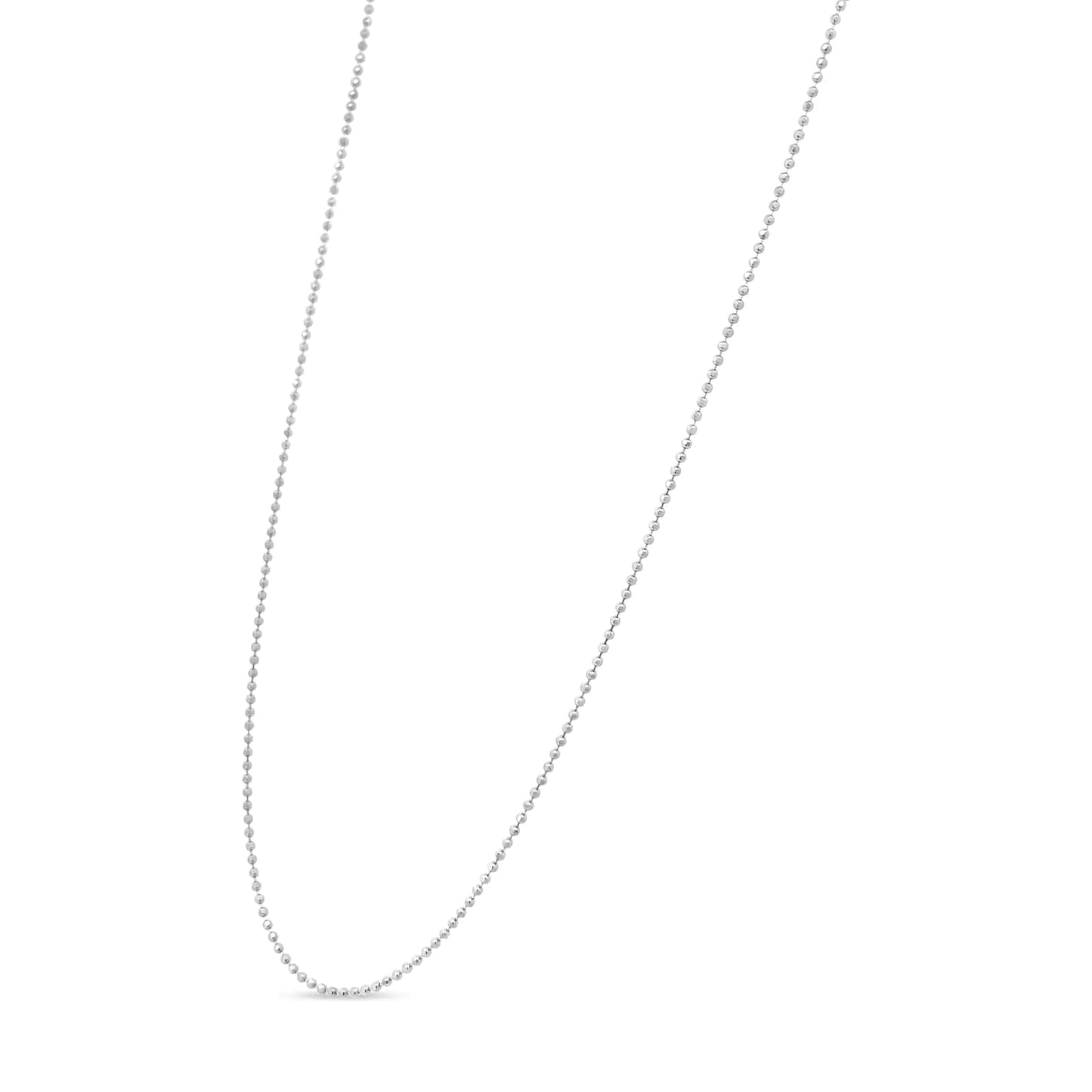 .925 Sterling Silver 0.7mm Slim and Dainty Bead Chain Necklace