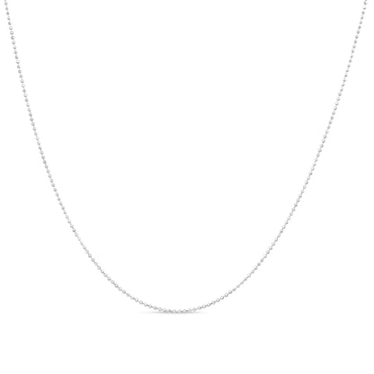 .925 Sterling Silver 0.7mm Slim and Dainty Bead Chain Necklace