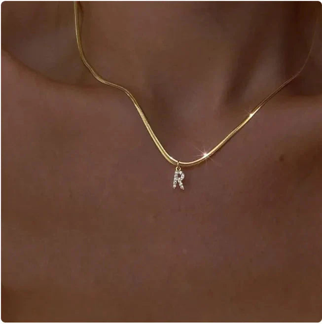 ZircaChic Letter Pendant Necklace
