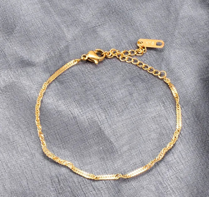 Gold Twist Titanium Bracelet