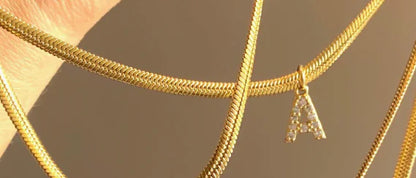 ZircaChic Letter Pendant Necklace