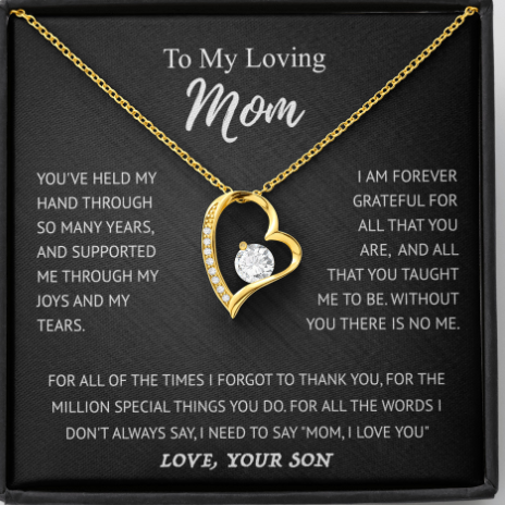 Elegant Heart Pendant Necklace Gift Set for Mom (One) Chucaessentials
