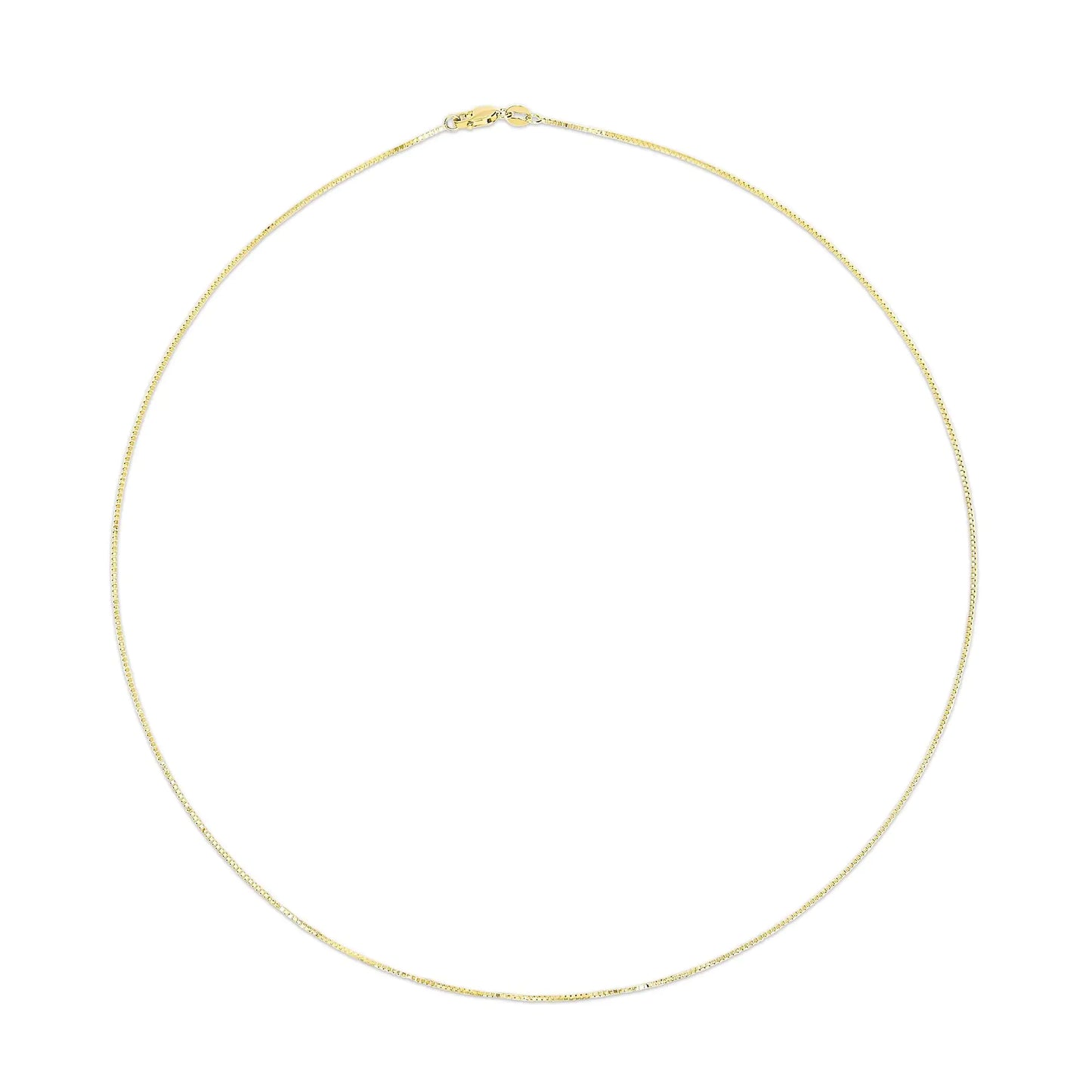 Men Solid 14K Gold 0.75mm Classic Box Chain Necklace