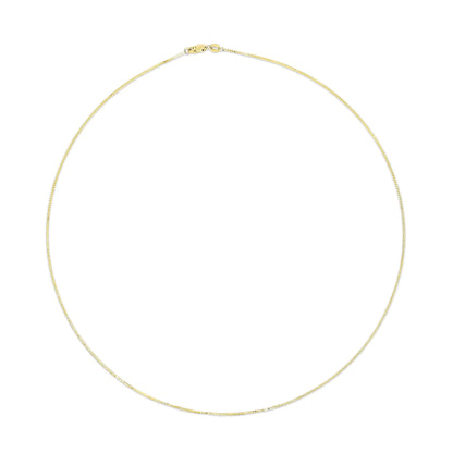 Men Solid 14K Gold 0.75mm Classic Box Chain Necklace