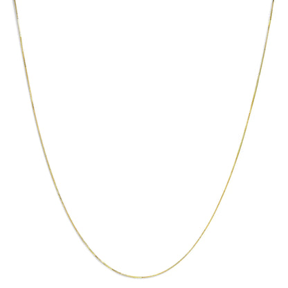 Men Solid 14K Gold 0.75mm Classic Box Chain Necklace