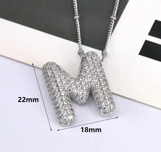 Zircon Bubble Letter Pendant.
