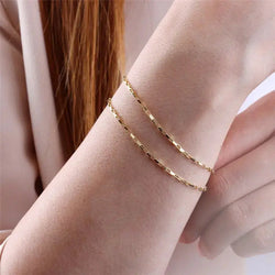 gold-plated Filled women Chain Bracelet Handmade Jewelry
