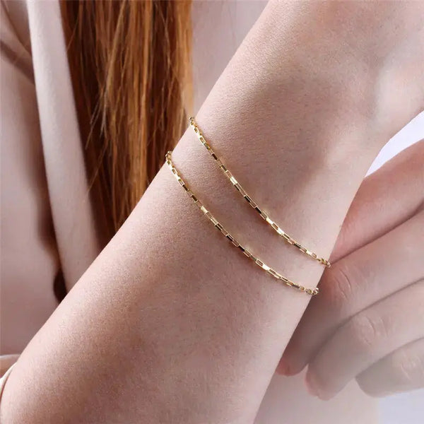 gold-plated Filled women Chain Bracelet Handmade Jewelry