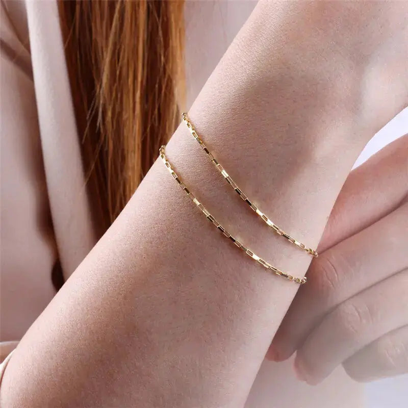 gold-plated Filled women Chain Bracelet Handmade Jewelry
