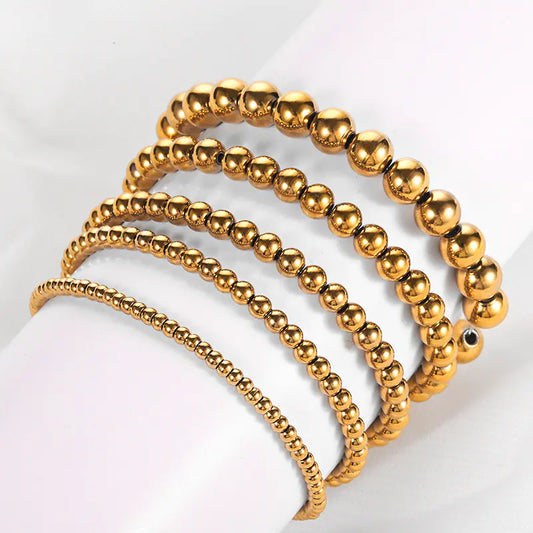 Fashionable Stainless Steel Bead Bracelet