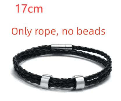 Men's Black Leather Bracelet