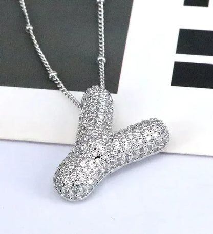 Zircon Bubble Letter Pendant.