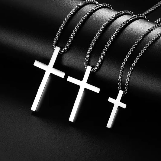 Stainless Steel Cross Necklace for Men