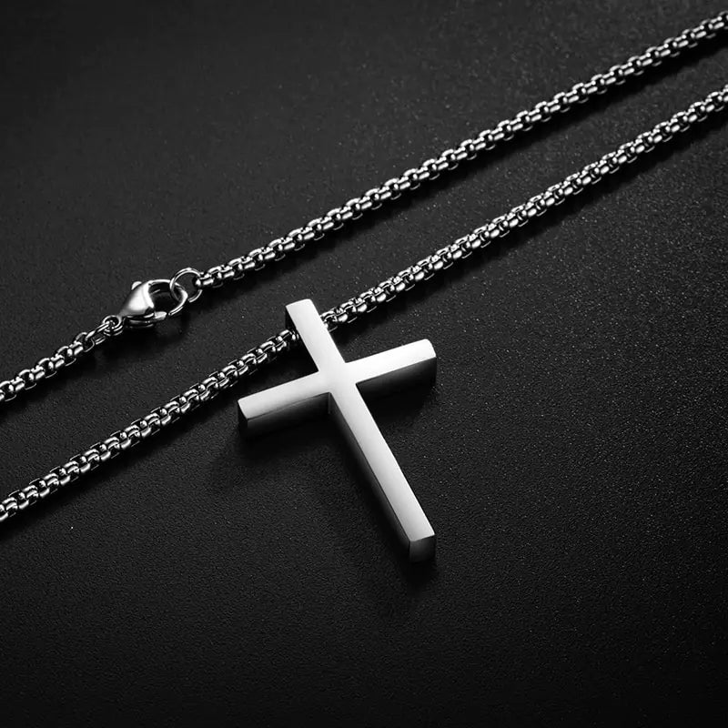 Stainless Steel Cross Necklace for Men