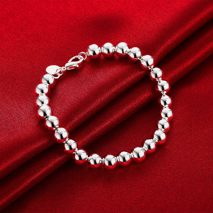 925 Sterling Silver 8mm Bead Chain Bracelets