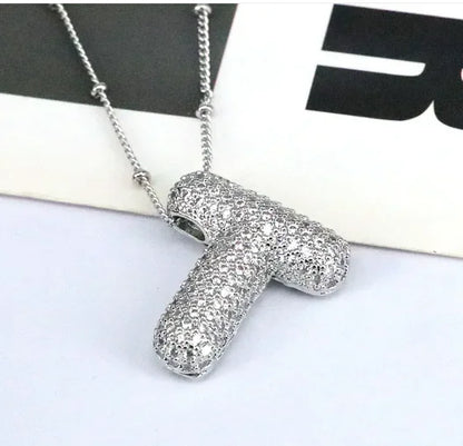 Zircon Bubble Letter Pendant.