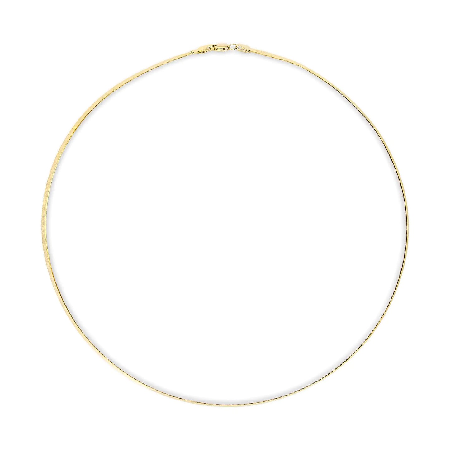 Men Solid 14K Gold 2.8mm Imperial Herringbone Chain Necklace