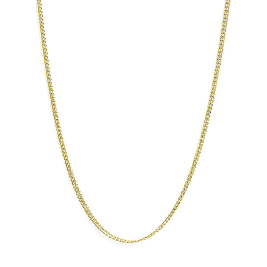 Gold-Solid 14K Yellow Gold 4.5mm Miami Cuban Chain Necklace - Men Chain