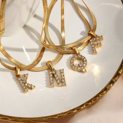 ZircaChic Letter Pendant Necklace