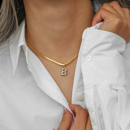 ZircaChic Letter Pendant Necklace